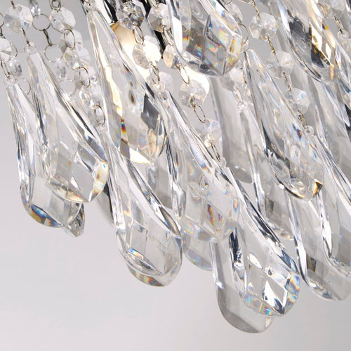 3 Light Chrome Ceiling Light With Clear Acrylic Drops