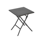 Black Square Rattan Outdoor Bistro Folding Table