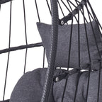Adjustable Swing Hanging Egg Chair with Black Headrest and Cushion