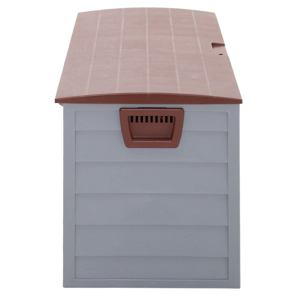 Brown Outdoor 290L Plastic Garden Storage Box With Wheels