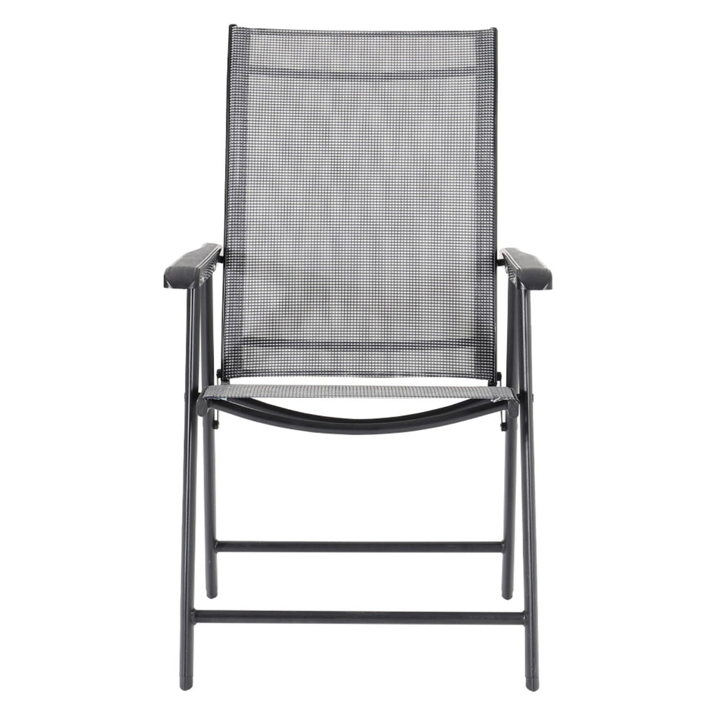 Set of 4 Metal Frame Fabric Foldable Chairs