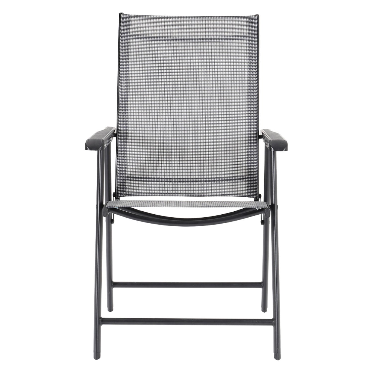 Set of 4 Metal Frame Fabric Foldable Chairs