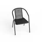 Set of 2 Black PE Rattan Stacking Garden Chairs