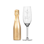 Personalised Gold Bottega Prosecco & Flute Set