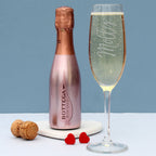 Personalised Rose Gold Bottega Prosecco & Flute Set