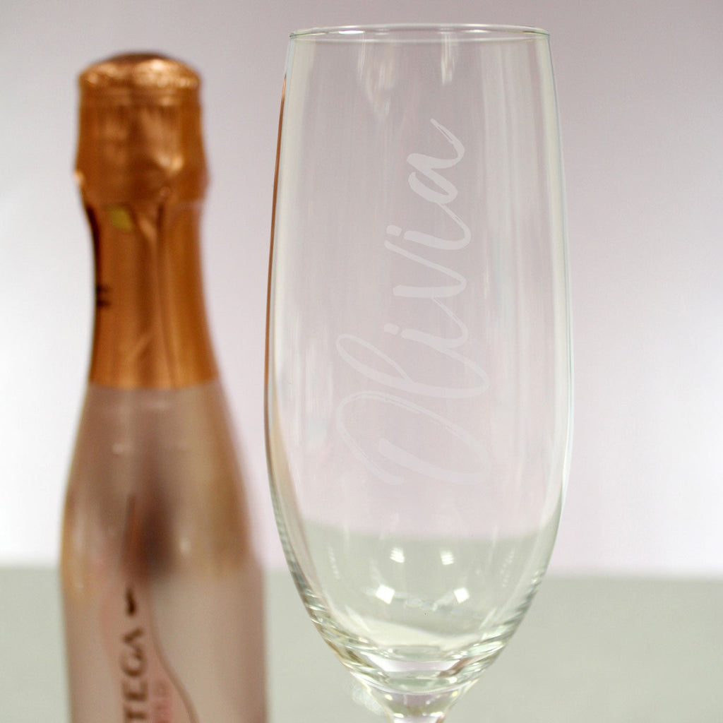 Personalised Rose Gold Bottega Prosecco & Flute Set