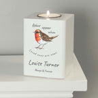 Personalised Robin Memorial Tea light Holder
