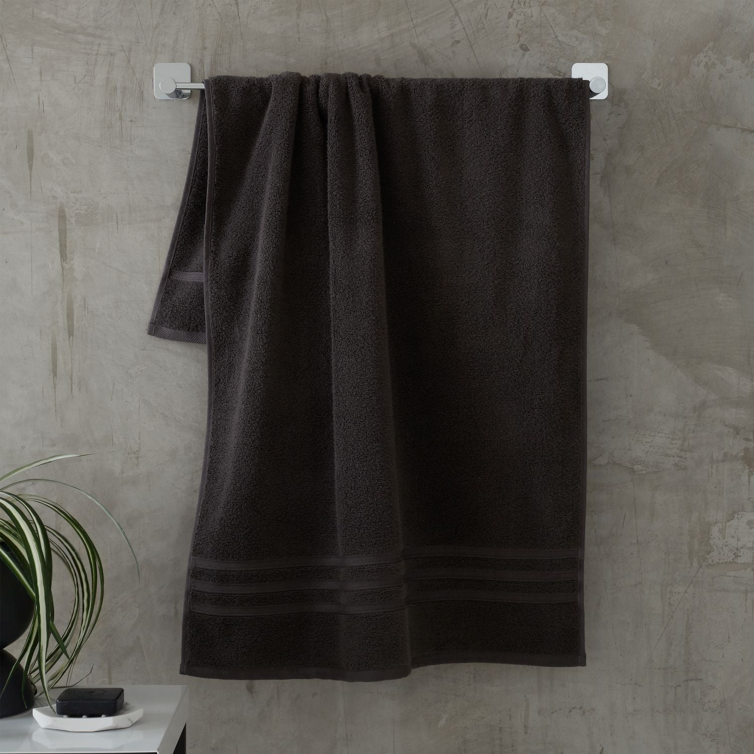 Catherine Lansfield Zero Twist Charcoal Grey Cotton Towels