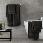 Catherine Lansfield Zero Twist Charcoal Grey Cotton 6 Piece Towel Bale Set