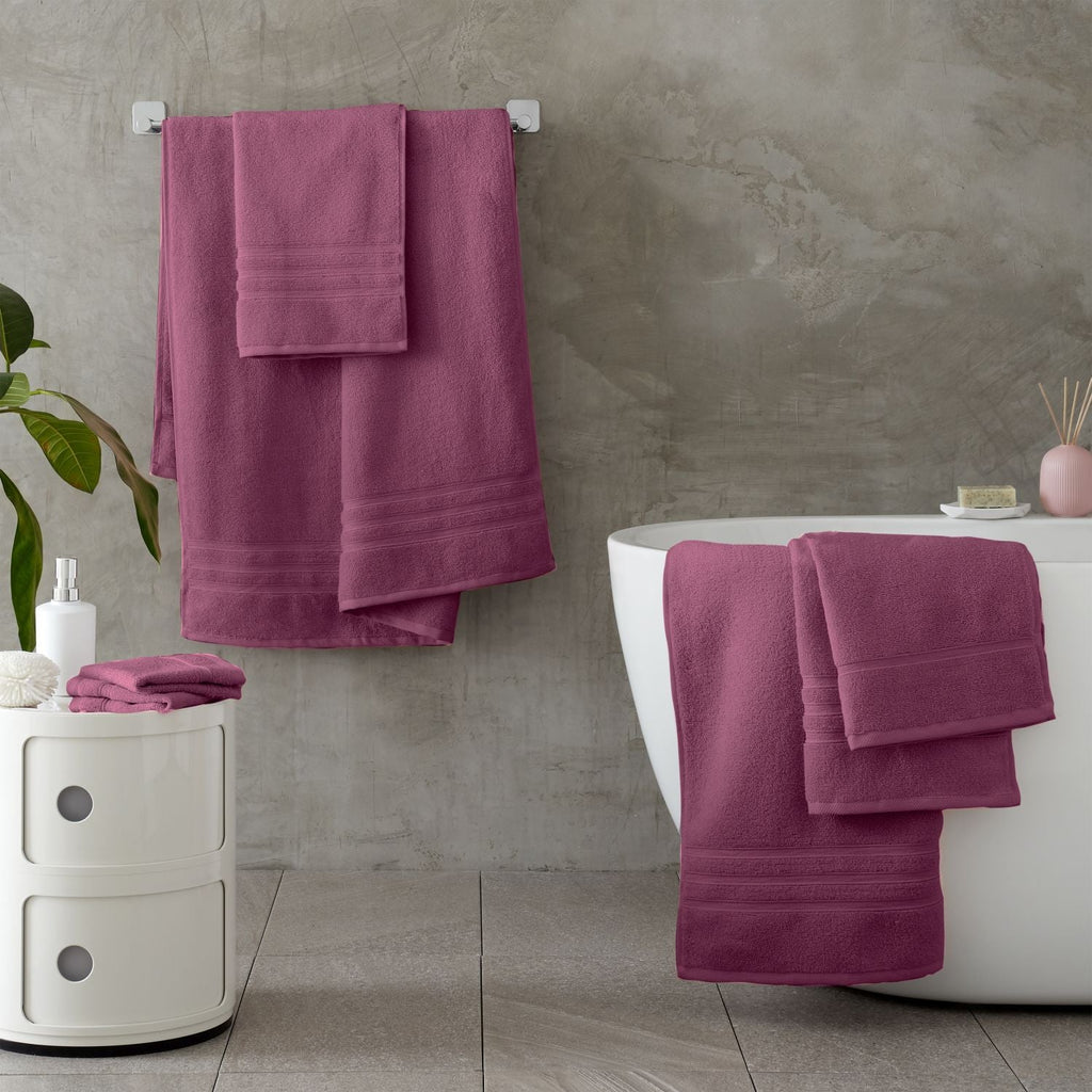 Catherine Lansfield Zero Twist Raspberry Cotton 6 Piece Towel Bale Set
