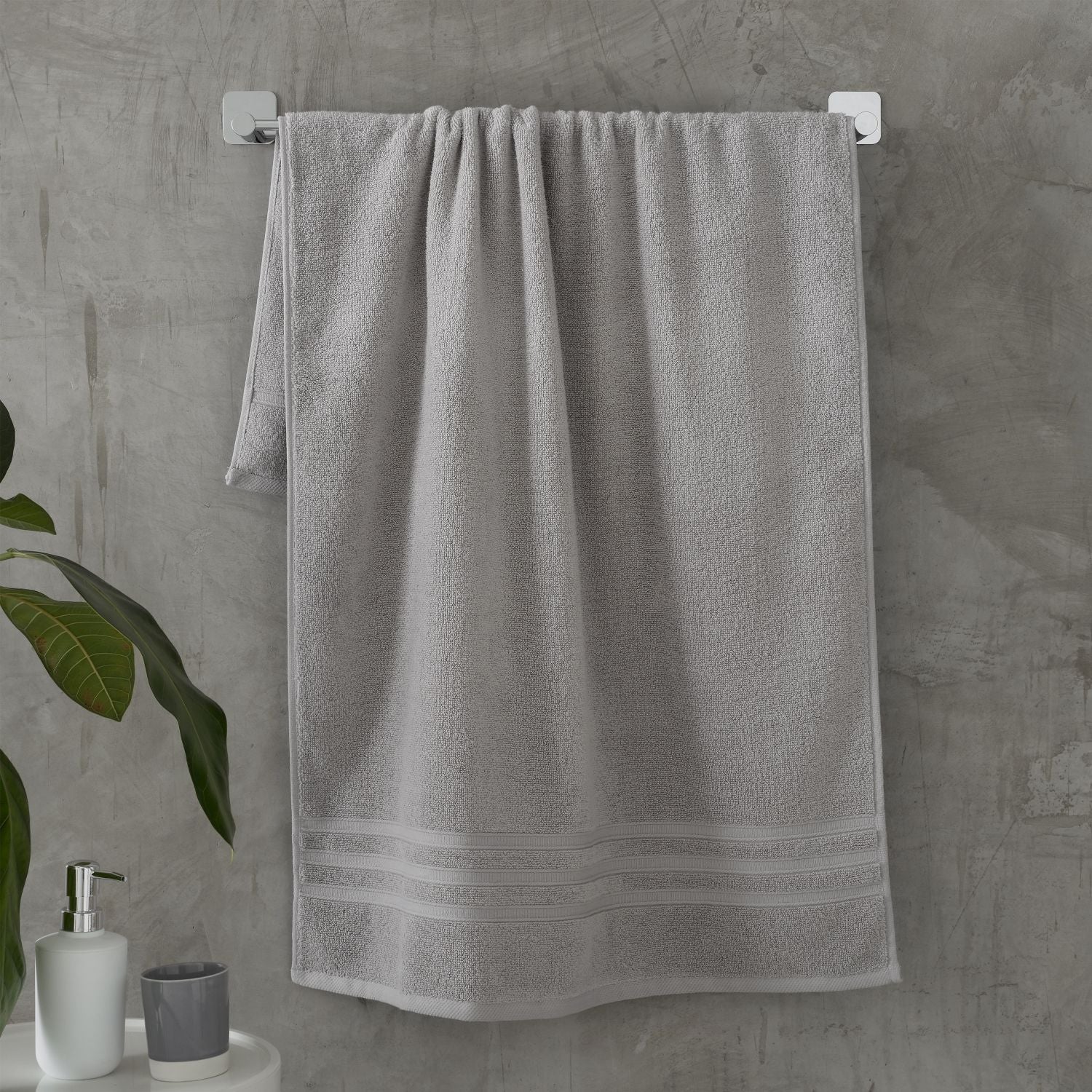 Catherine Lansfield Zero Twist Silver Grey Cotton 6 Piece Towel Bale Set