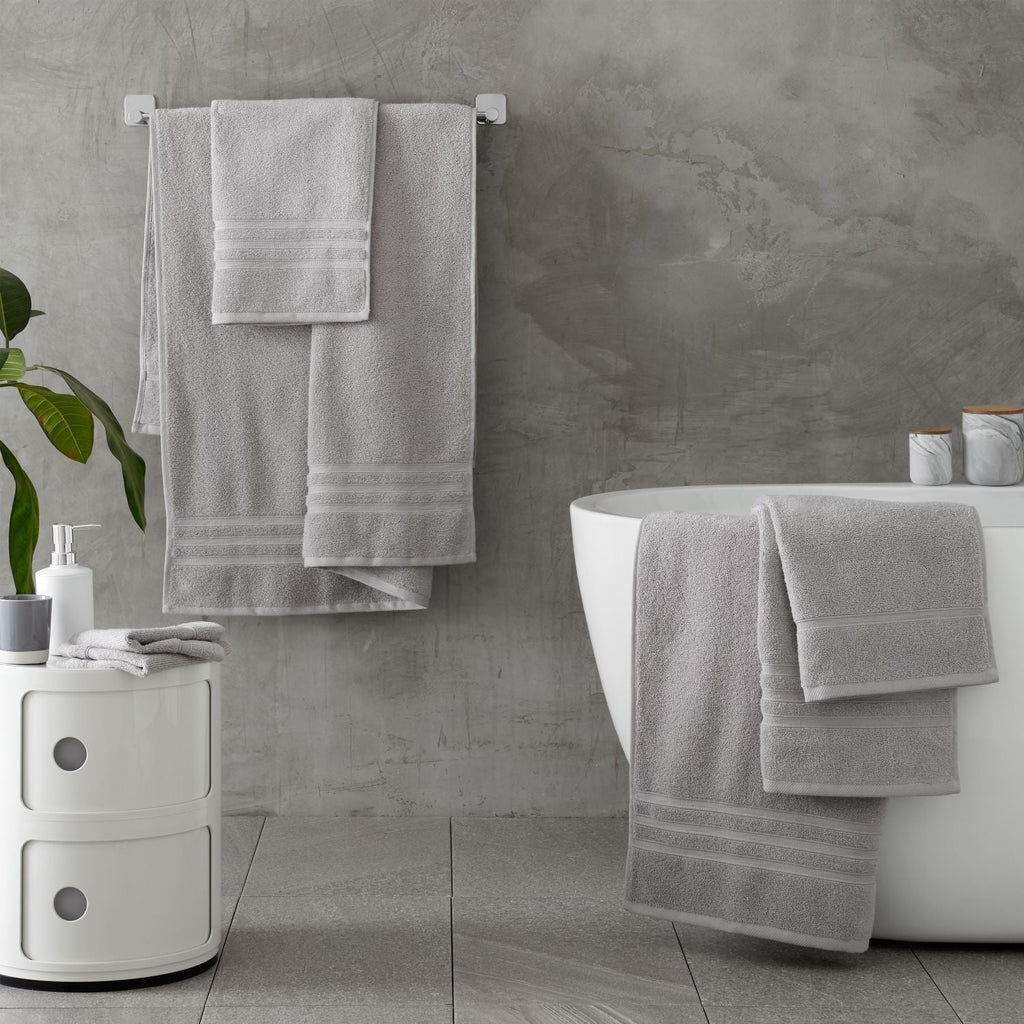Catherine Lansfield Zero Twist Silver Grey Cotton 6 Piece Towel Bale Set