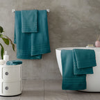 Catherine Lansfield Zero Twist Teal Green Cotton 6 Piece Towel Bale Set