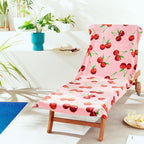 Catherine Lansfield Cherries Pink Cotton Beach Sun Lounger Towel