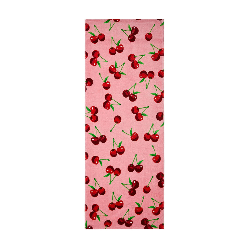 Catherine Lansfield Cherries Pink Cotton Beach Sun Lounger Towel
