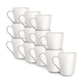 Porcelain White Coffee Mugs - Set of 12 | M&W