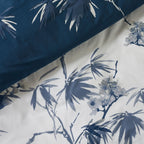 Catherine Lansfield Kyoto Blue Floral Reversible Duvet Set