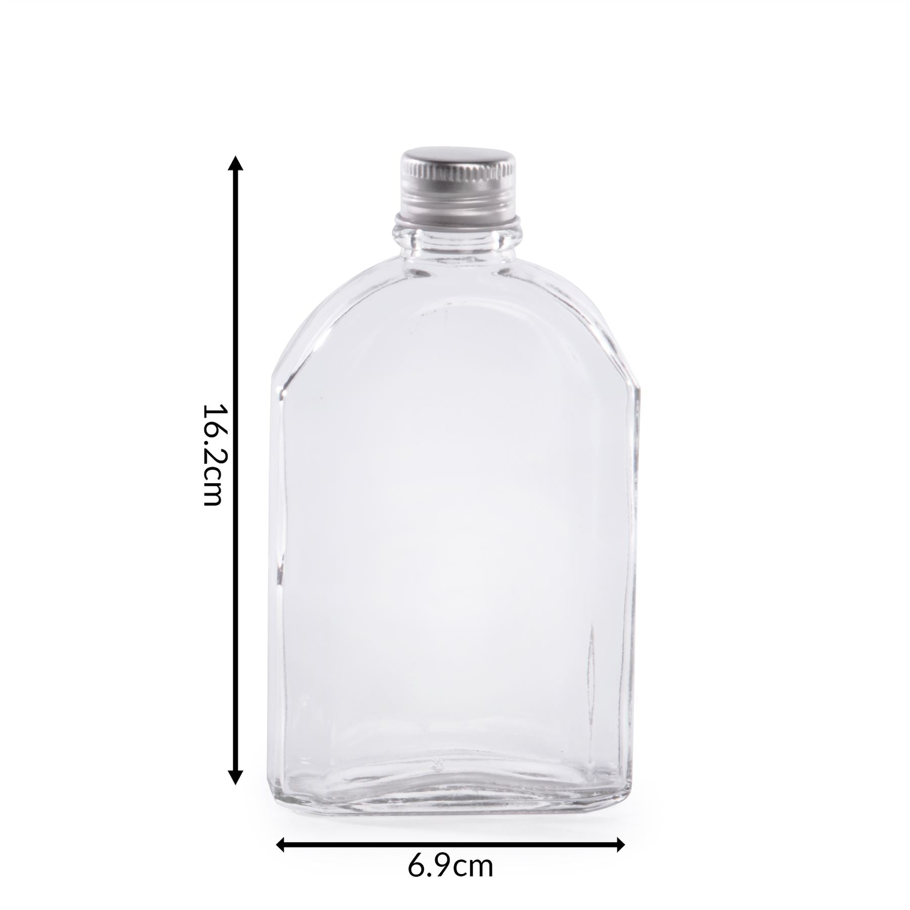 Glass Flask Bottles with Lids 200ml - Set of 10 | Pukkr