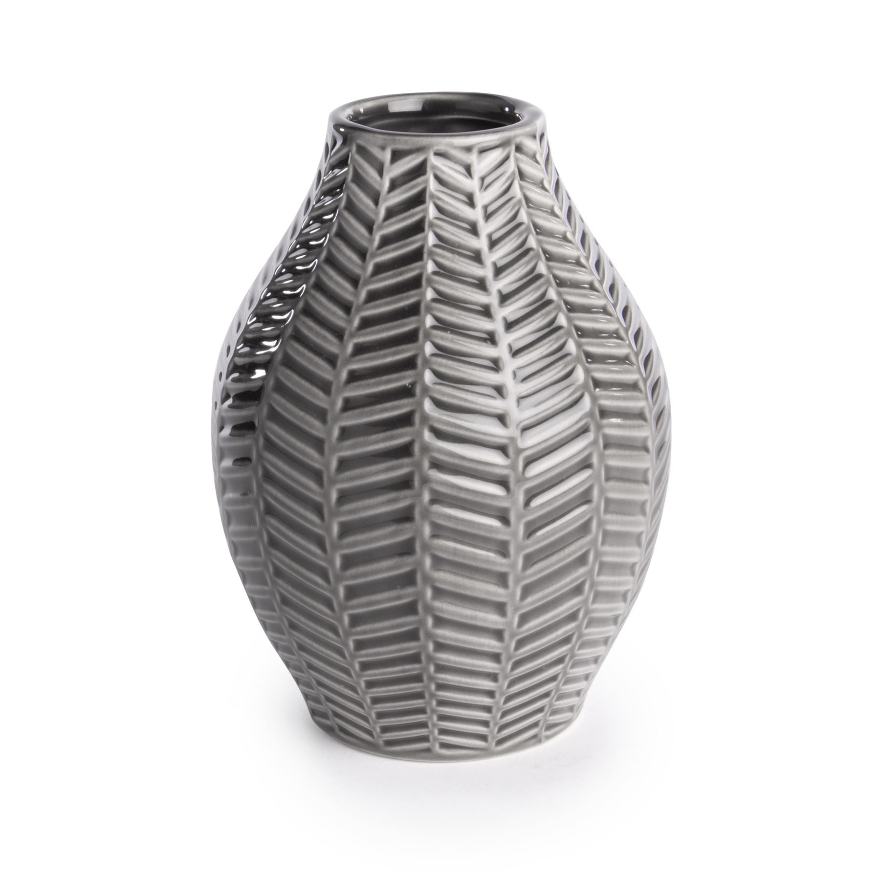 Grey Ceramic Leaf Inspired Vases - Set of 2 | M&W