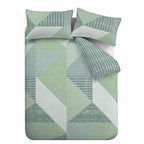 Catherine Lansfield Larsson Green Geo Reversible Duvet Set