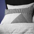 Catherine Lansfield Larsson Grey Geo Reversible Duvet Set