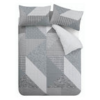 Catherine Lansfield Larsson Grey Geo Reversible Duvet Set