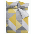 Catherine Lansfield Larsson Ochre Yellow Geo Reversible Duvet Set