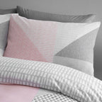 Catherine Lansfield Larsson Pink Geo Reversible Duvet Set