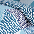 Catherine Lansfield Larsson Teal Geo Reversible Duvet Set