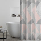 Catherine Lansfield Larsson Geo Blush Pink Shower Curtain