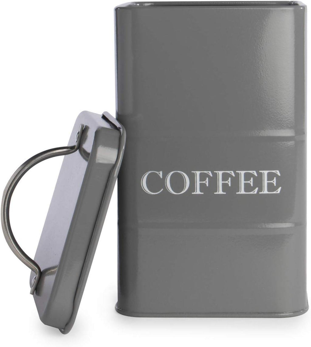 Stainless Steel Tea, Coffee & Sugar Canisters Grey | M&W