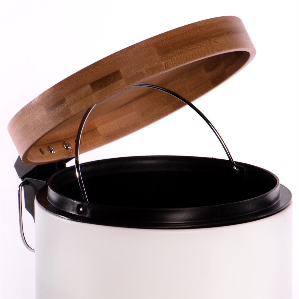 Bathroom Bin with Bamboo Lid 5L | M&W