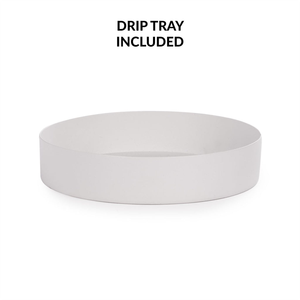 Round Metal Umbrella Stand in White | M&W