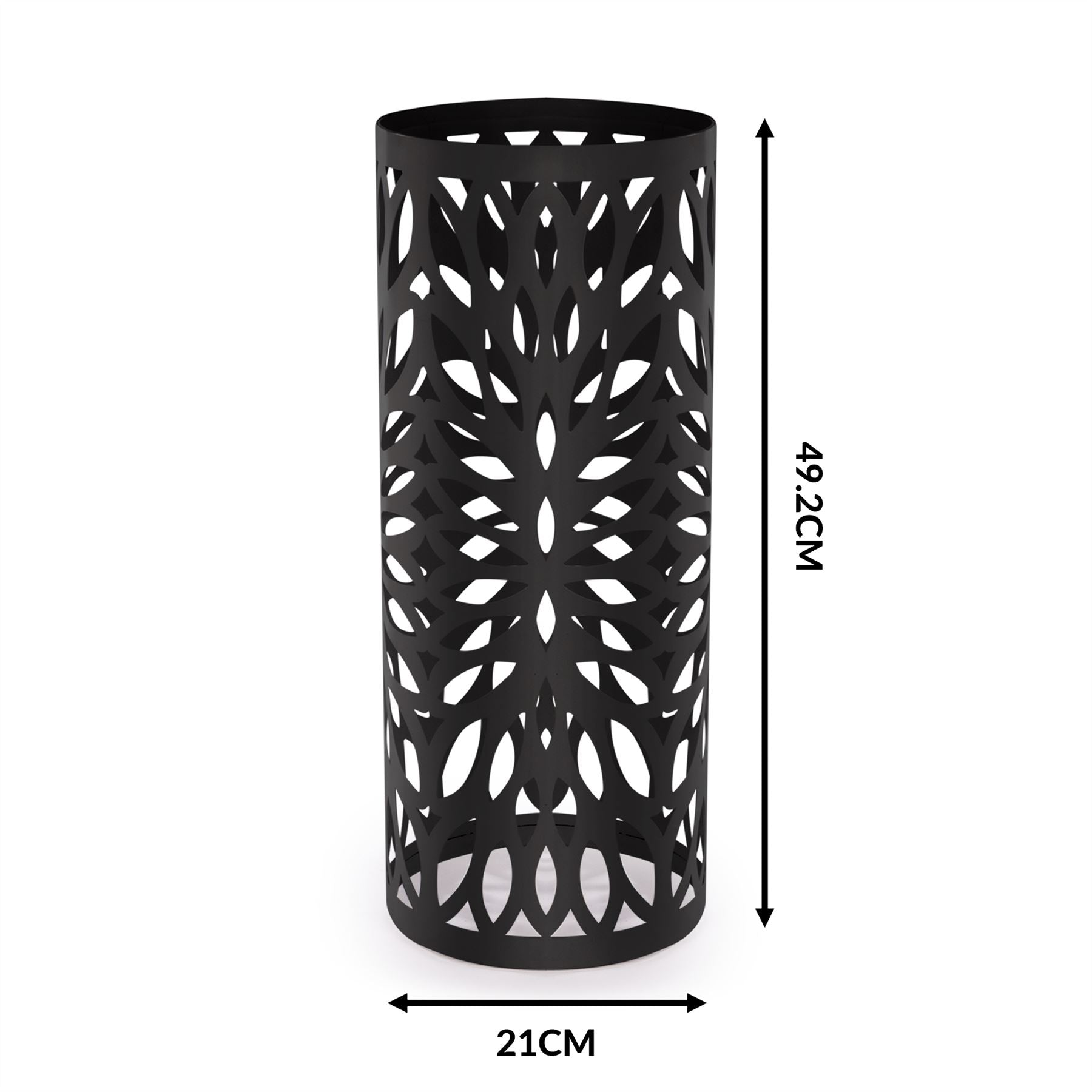 Round Metal Umbrella Stand in Black | M&W