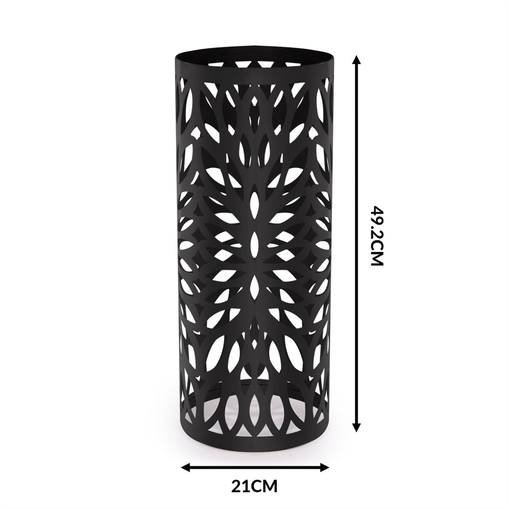 Round Metal Umbrella Stand in Black | M&W
