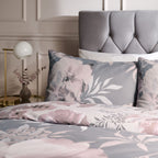Catherine Lansfield Dramatic Floral Grey Reversible Duvet Set