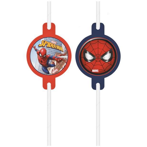Spiderman Crime Fighter Paper Straws (4pk)