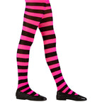 Black & Pink Striped Tights - Child