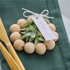 Wooden Bead Place Card Holder with Foliage (6pk)