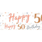 50th Sparkling Fizz Paper Banners - 1m (3pk)