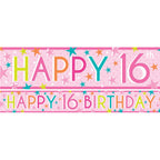 Girls 16th Birthday Paper Banners - 1m (3pk)