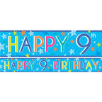 Boys 9th Birthday Paper Banners - 1m (3pk)