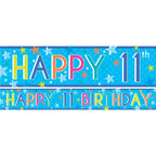 Boys 11th Birthday Paper Banners - 1m (3pk)