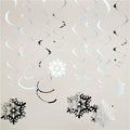 Silver Snowflake Hanging Swirls - 60cm (12pk)