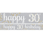 Happy 30th Birthday Celebration Paper Banners - 1m (3pk)