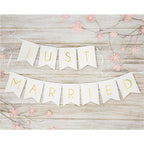 White Just Married Bunting - 1.5m