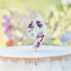 Pressed Petal Number 9 Birthday Cake Candle