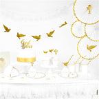 White & Gold Paper Fans (3pk)