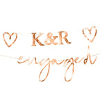 Engaged Rose Gold Customisable Bunting
