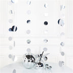 Silver Glitter Hanging String Decorations - 2.1m (6pk)